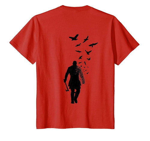 Viking Ragnar Lothbrok With Flock Of Ravens T-Shirt